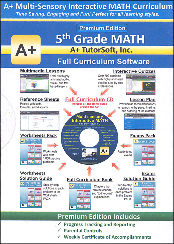 5th Grade MATH Full Curriculum Software CD Premium Edition A 5th grade math full curriculum software cd premium edition a