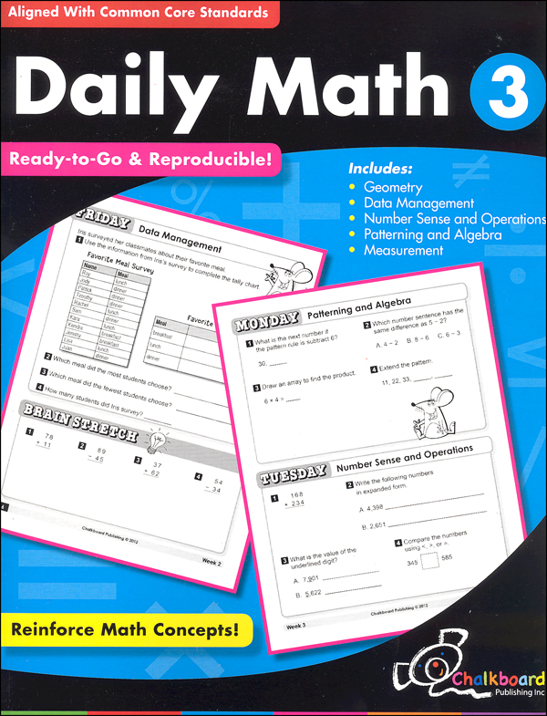 Daily Math Grade 3 Chalkboard Publishing 9781634459860