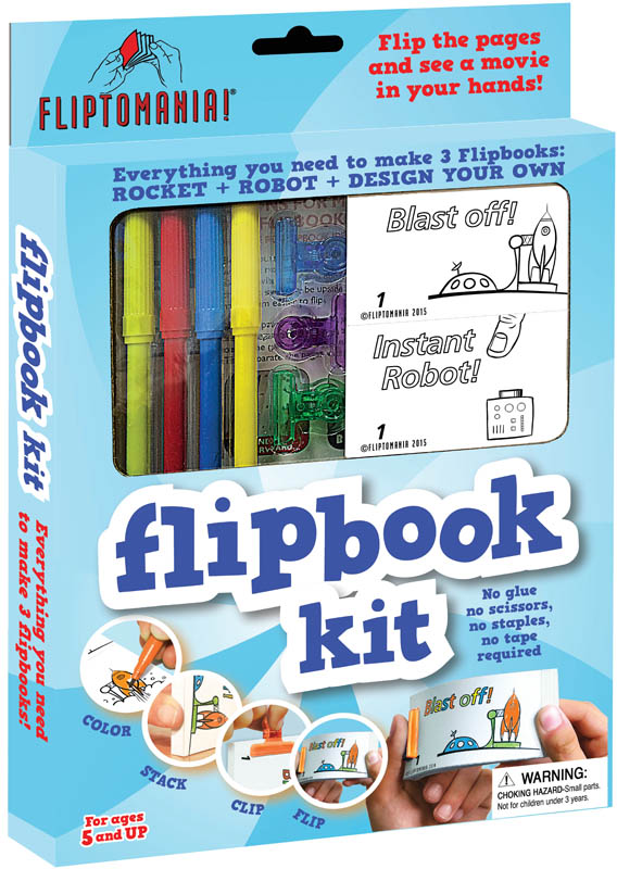 Flip Book Kits - SCI-FI TECH Kit (Rocket & Robot + blank books)