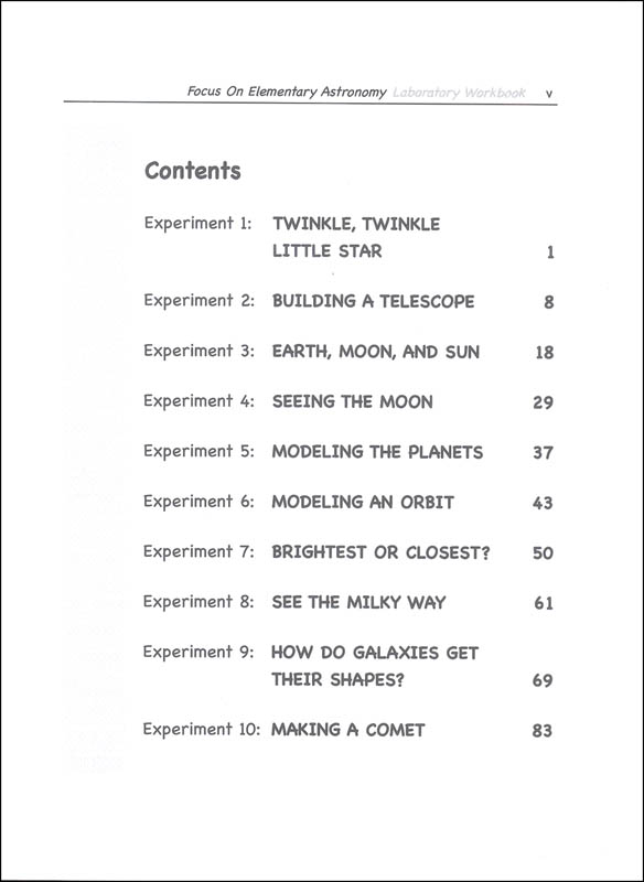 Focus On Elementary Astronomy Laboratory Workbook | Gravitas