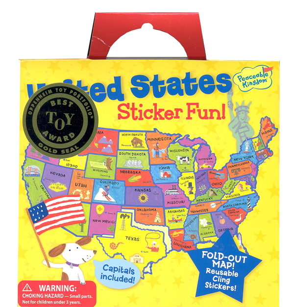 United States Map Reusable Sticker Tote