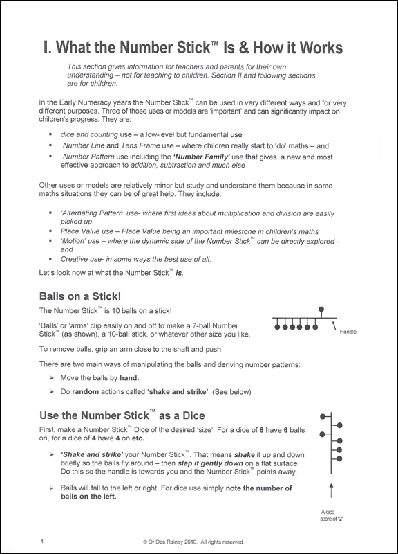 Number Stick Early Numeracy Guide | Early Math