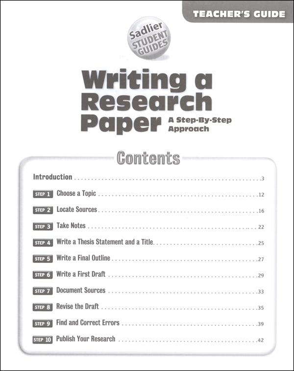 writing a research paper (step by step) book