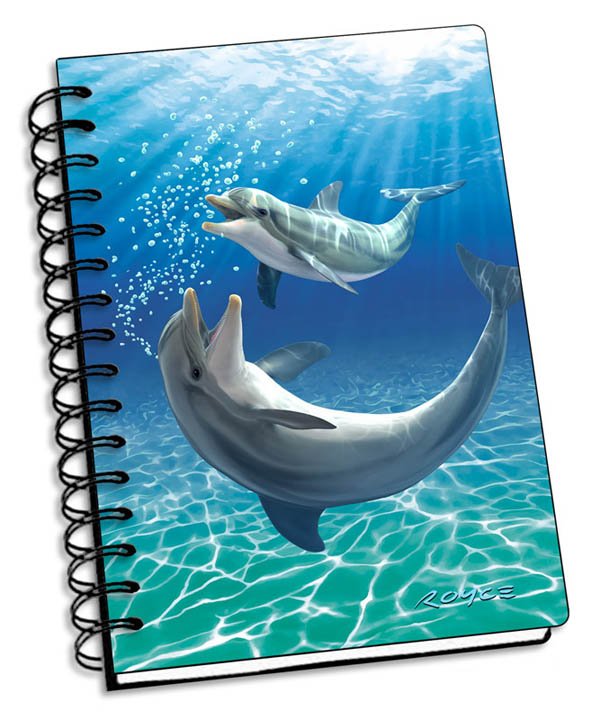 Bubbles Dolphins 3D Notebook 4