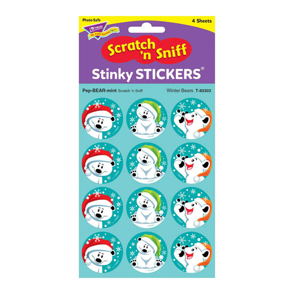 Scratch 'n Sniff Stinky Stickers - Winter Bears | Trend Enterprises