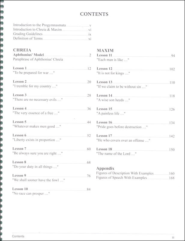 Classical Composition III: Chreia/Maxim Teacher Book Second Edition