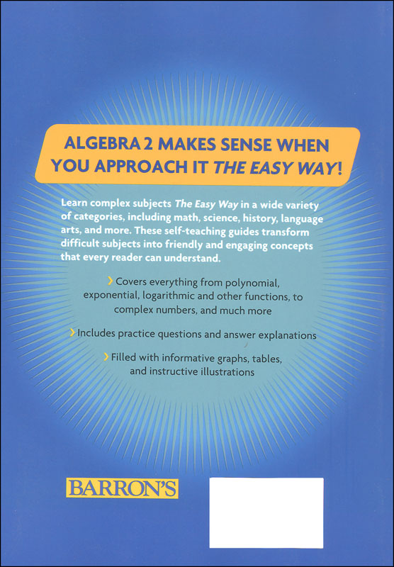 Algebra 2 The Easy Way, Second Edition Barron's Educational Series