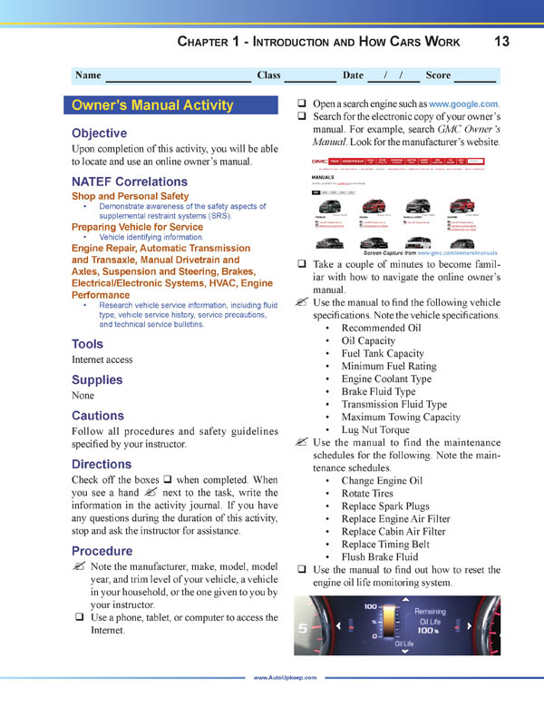 Auto Upkeep Maintenance, Light Repair, Auto Ownership, and How Cars