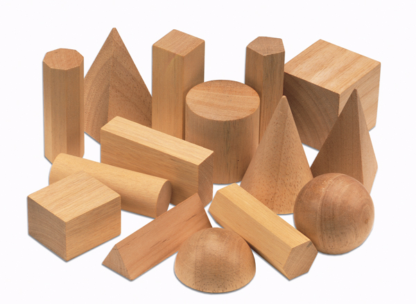Wooden Geometric Solids (Set of 15)