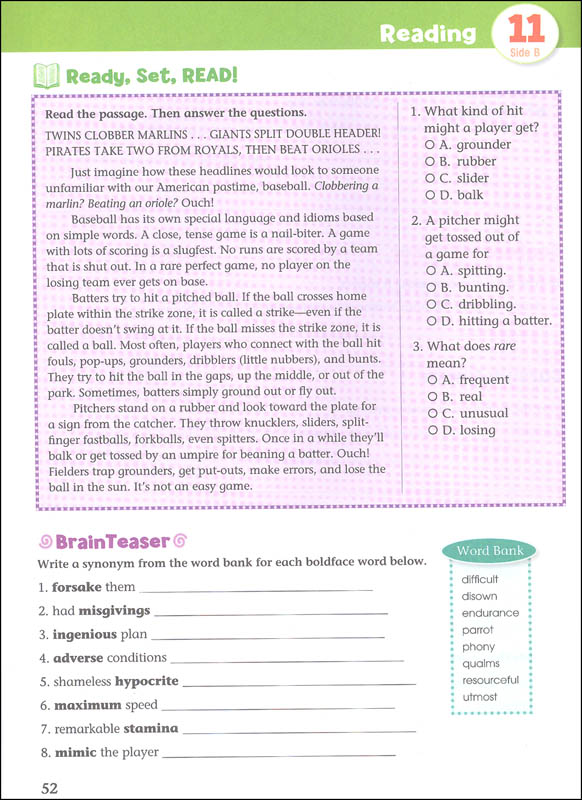 Reading and Math Practice Grade 6 Scholastic Teaching Resources