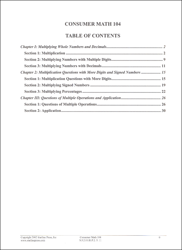 Consumer Math Set | Starline Press