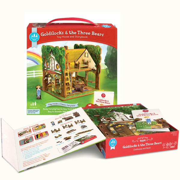 Goldilocks and The Three Bears Storytime Toys Fairytale Dollhouse Book Play Set for sale online 