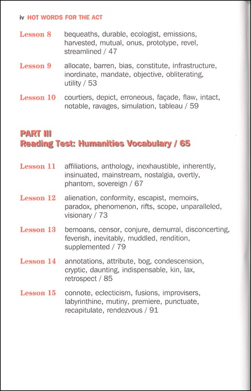Hot Words For The ACT Barron s Educational Series 9781438003658