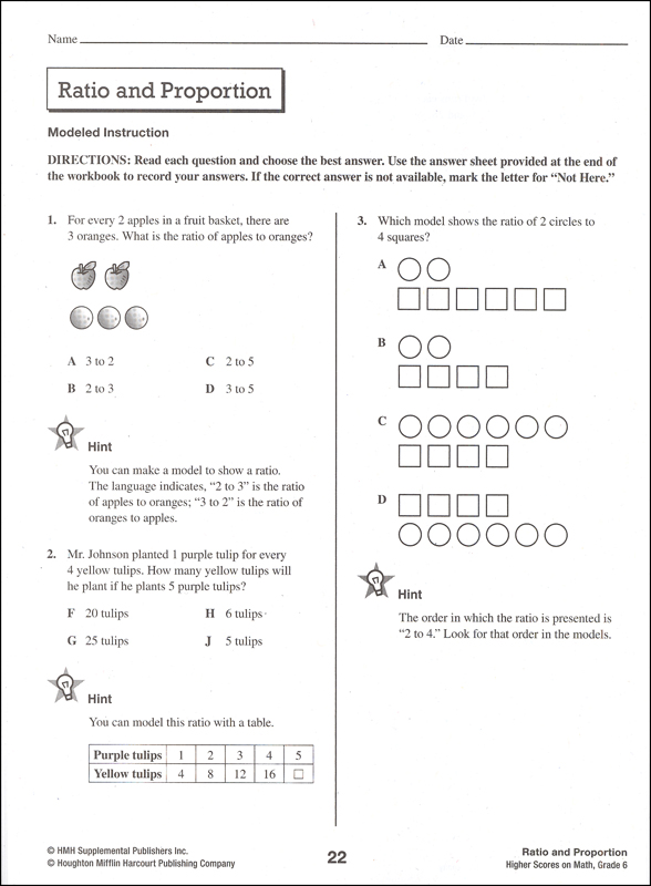 Higher Scores on Math Standardized Tests Workbook Grade 6 | Steck ...