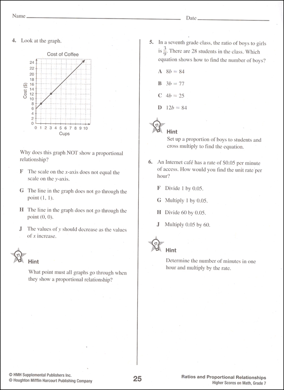 Higher Scores on Math Standardized Tests Workbook Grade 7  Steck-Vaughn  9780547898308