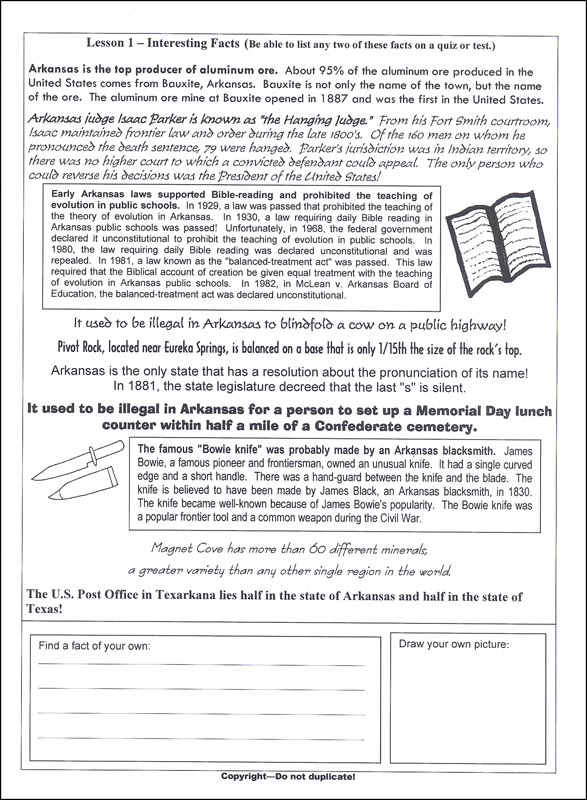 Arkansas State History from a Christian Perspective Student Book only