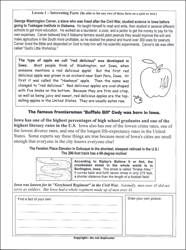 Iowa State History from a Christian Perspective Student Book only A