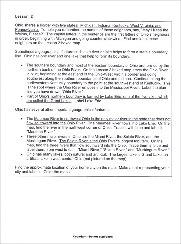 Ohio State History from a Christian Perspective Student Book only A