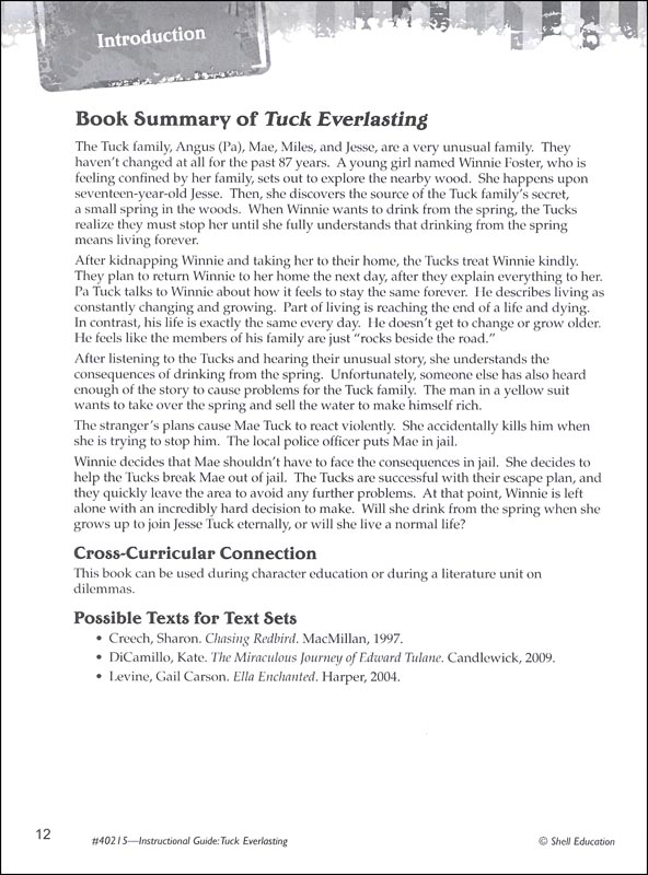 Tuck everlasting literary essay image