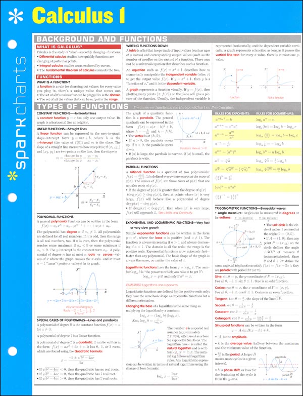 Calculus I SparkChart | Spark Publishing | 9781411470217