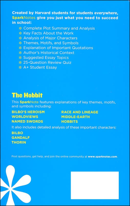 Hobbit SparkNotes Literature Guide | Spark Publishing | 9781411469778