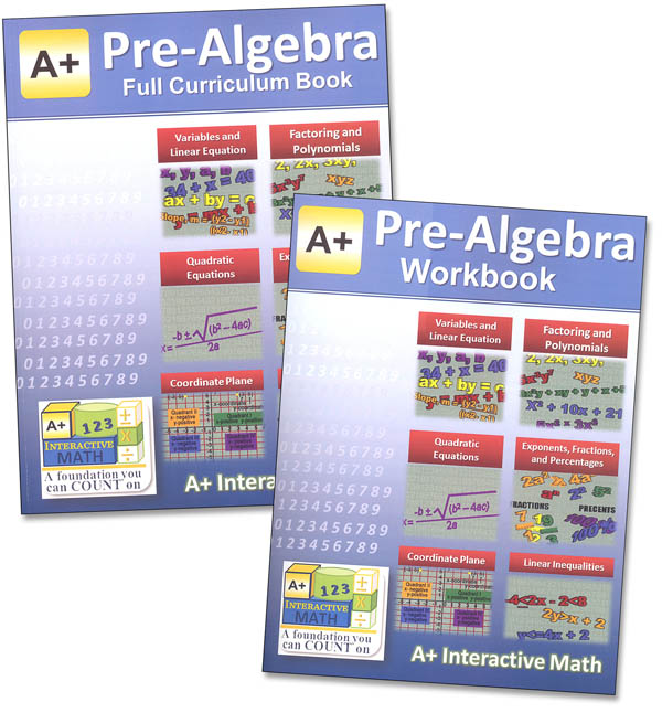 A+ Interactive Math 7th Grade (Pre-Algebra) Full Curriculum Textbook & Workbook Bundle