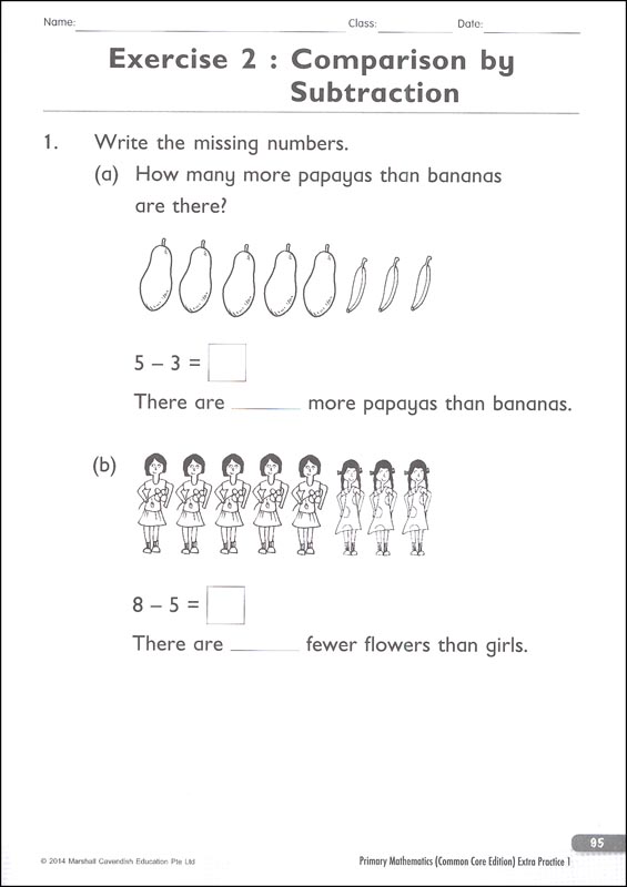 Primary Mathematics Extra Practice 1 Common Core Edition | Marshall