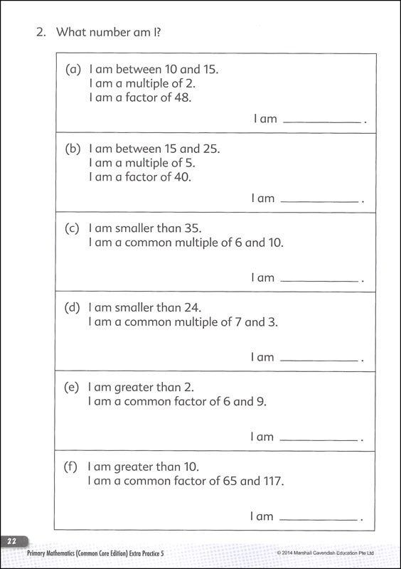 Primary Mathematics Extra Practice 5 Common Core Edition | Marshall