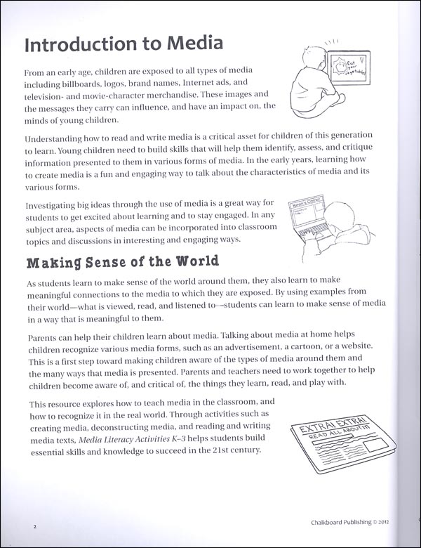 media literacy activities grades k 3 chalkboard publishing 9781771051255