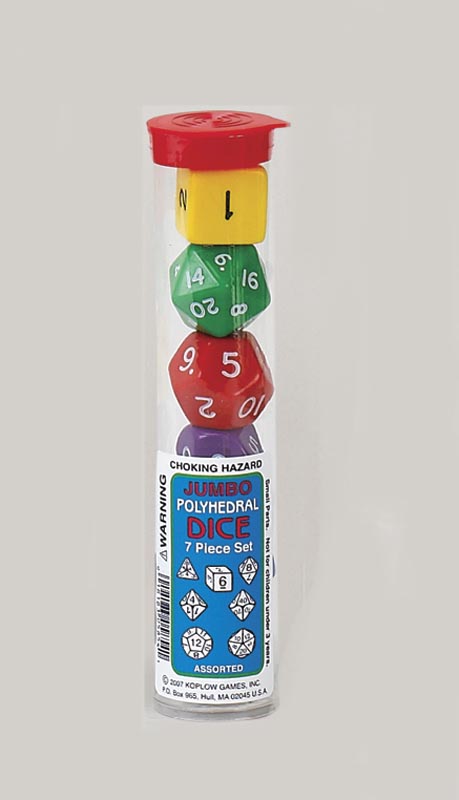 Jumbo Polyhedral Dice in a tube (7 Piece Set)