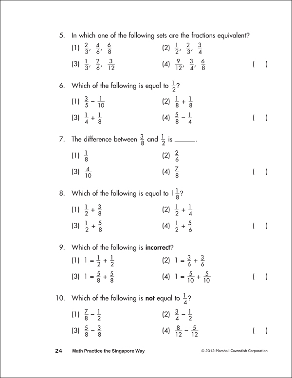 Math Practice The Singapore Way Grade 4 Workbook 