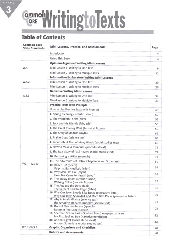 Common Core Writing to Texts - Grade 3 | Newmark Learning | 9781478803942