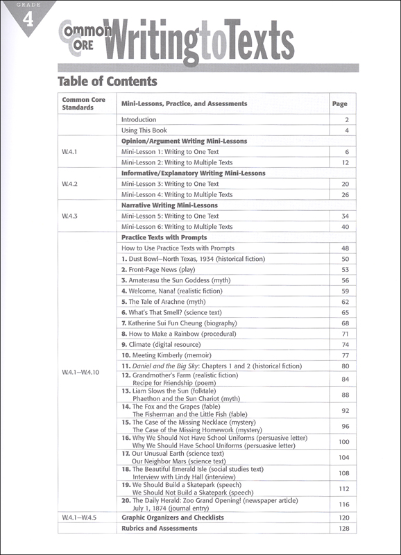 Common Core Writing to Texts - Grade 4 | Newmark Learning | 9781478803959