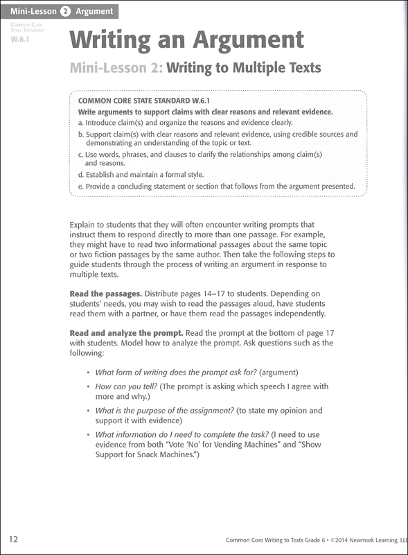 common core writing to texts grade 6 pdf