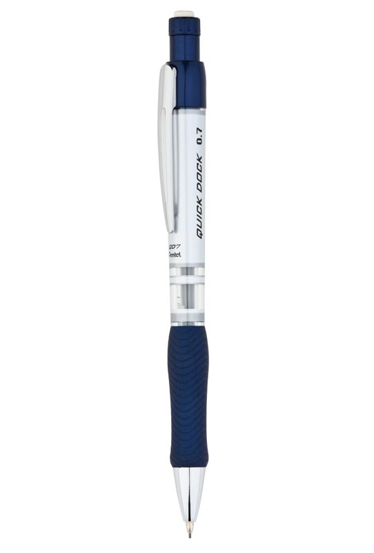 Quick Dock 0.7mm Automatic Pencil Silver with Blue Accents Pentel