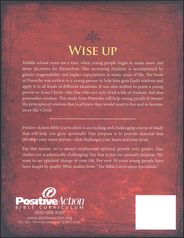 Wise Up Wisdom In Proverbs Student Manual Positive Action For Christ wise-up-wisdom-in-proverbs-student-manual-positive-action-for-christ