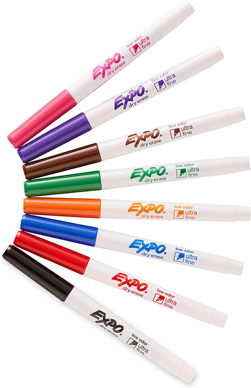 Expo Low Odor Ultra Fine Dry Erase Markers 8 Assorted Colors Expo 