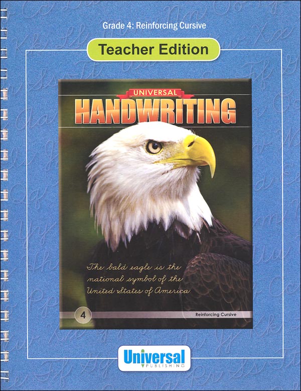 Reinforcing Cursive - Grade 4 Teacher Edition (Universal Handwriting Series)