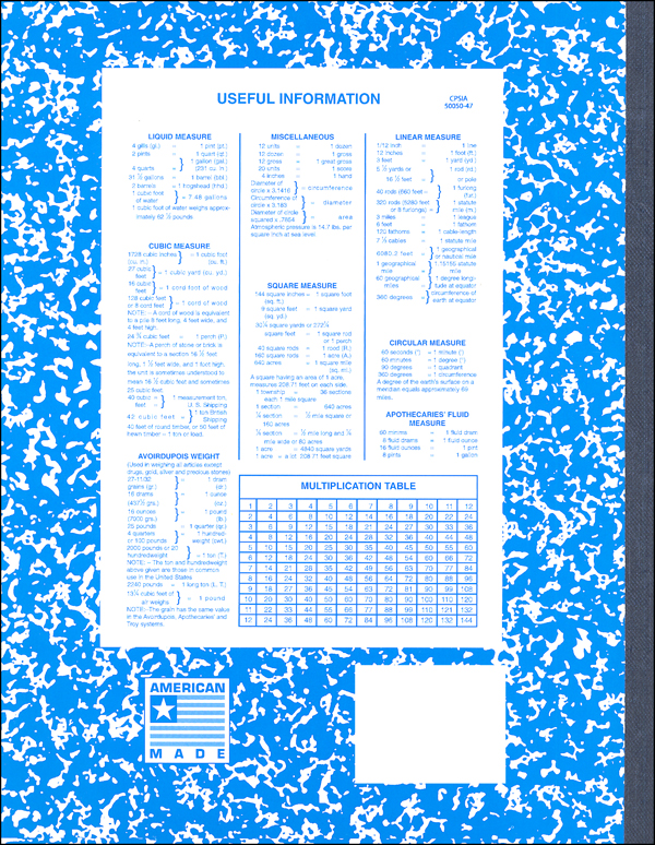 Flex Cover Blue Marble Composition Notebook Grade 2 (Ruled 50