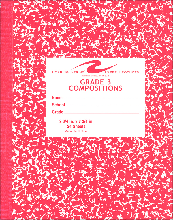 Flex Cover Red Marble Composition Notebook - Grade 3 (Ruled - 24 sheets)