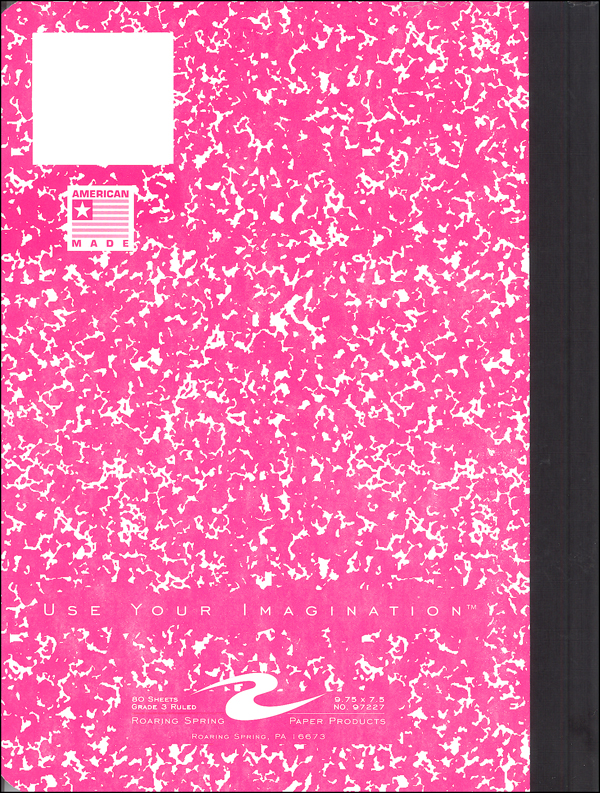 Hard Cover Hot Pink Marble Composition Notebook Grade 3 (Ruled 80