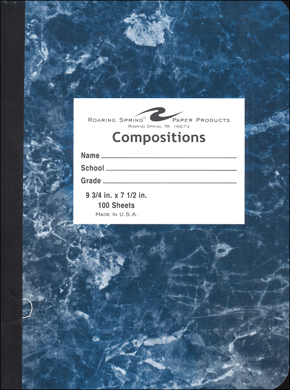 Hard Cover Dark Marble Composition Notebook Wide Ruled (Assorted