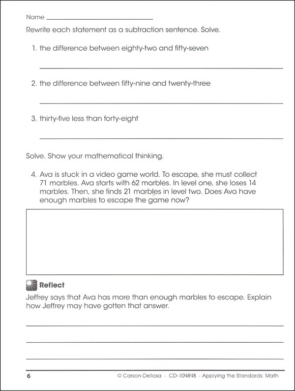 Applying the Standards: Math Grade 2 | Carson-Dellosa | 9781483815688