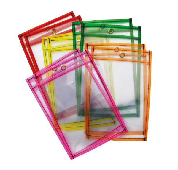 Dry Erase Pockets Neon Colors Assorted (6" x 9") 10 pieces Creativity Street