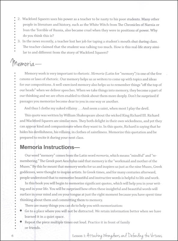 Writing rhetoric book 6 commonplace student classical academic