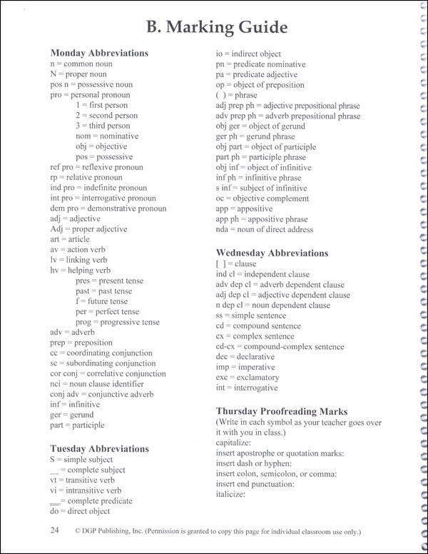 Daily Grammar Practice Teacher Guide Grade 11 | DGP Publishing