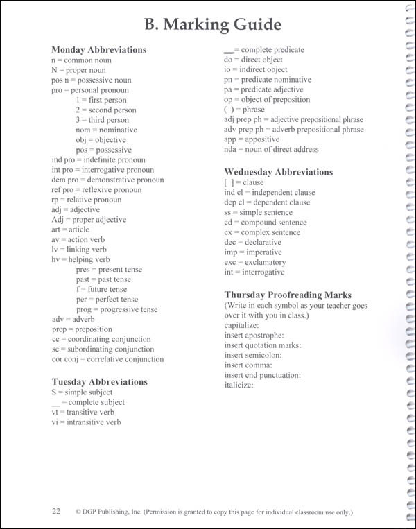 Daily Grammar Practice Teacher Guide Grade 6 DGP Publishing