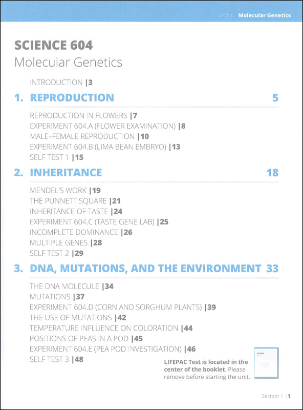 Science 6 Lifepac Unit 4 Worktext Alpha Omega Publications