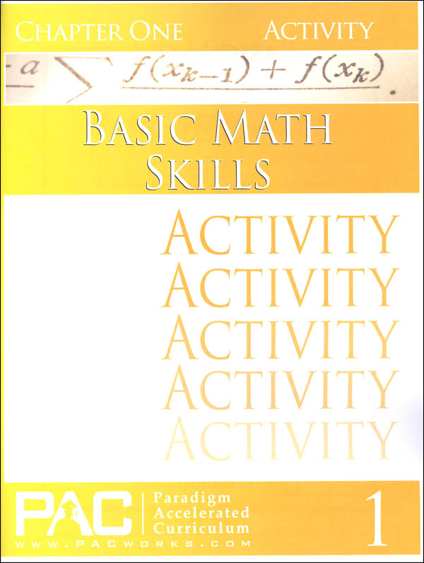 Basic Math Skills Chapter 1 Activities Paradigm Accelerated Curriculum 9781594760358