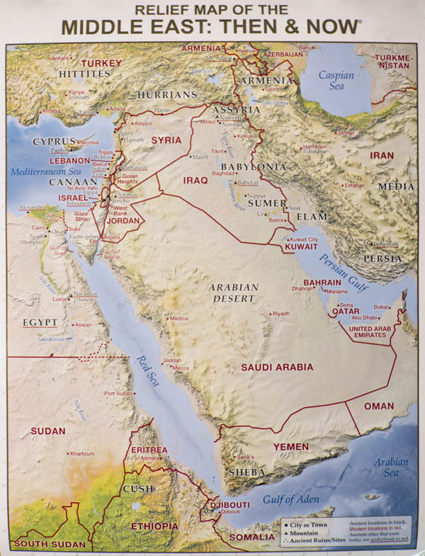 Middle East Relief Map 